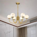 Merlin Modern Luxury Alabaster Chandelier, Pendant Brass Chandelier