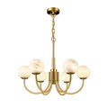 Merlin Modern Luxury Alabaster Chandelier, Pendant Brass Chandelier