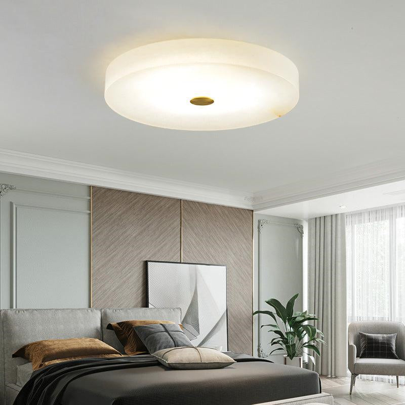 Merlin Modern Round Alabaster Flush Mounted chandelier