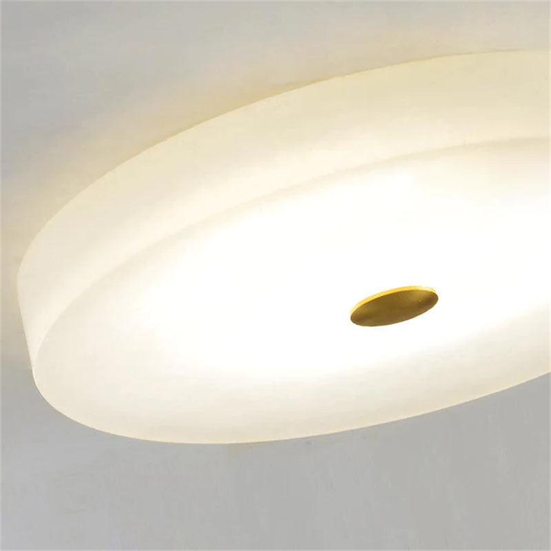 Merlin Modern Round Alabaster Flush Mounted chandelier