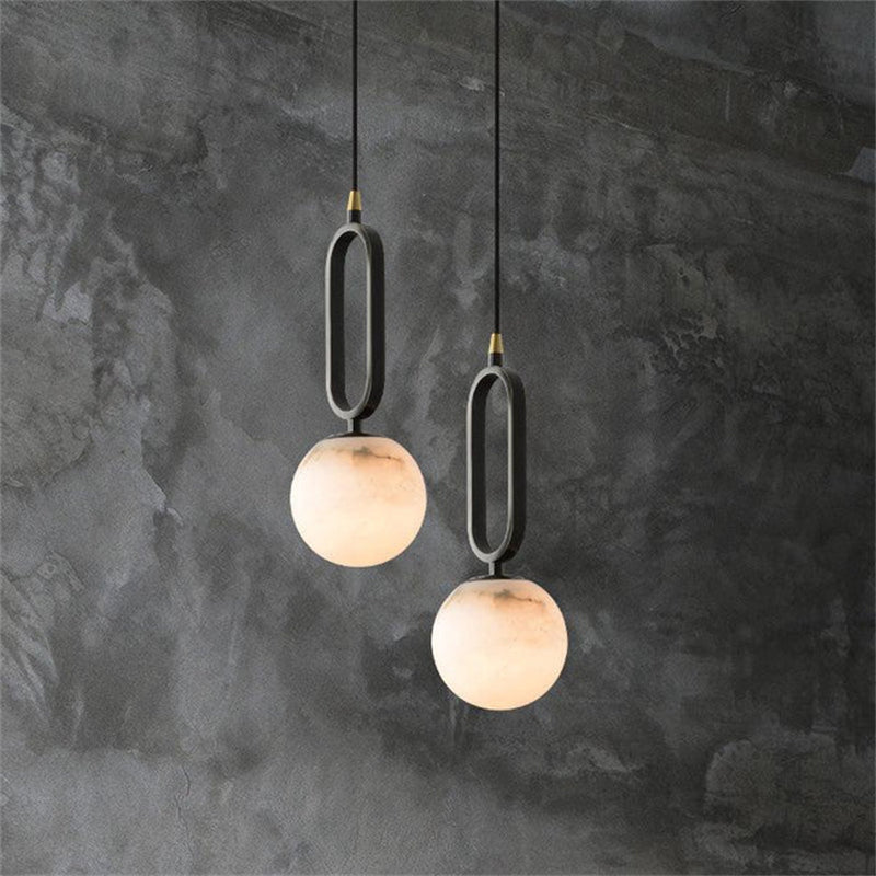 Merlin Phoenix Alabaster Sphere Pendant Light, Modern Pendant Lighting