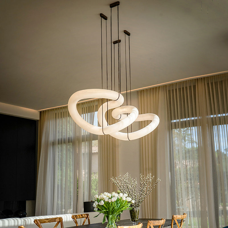 Merlin Scarlett Designer Alabaster Pendant Light, Modern Inspired Chandelier
