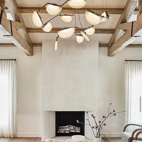 Merlin Selena Alabaster Chandelier, Luxury Modern Chandelier for Living Room