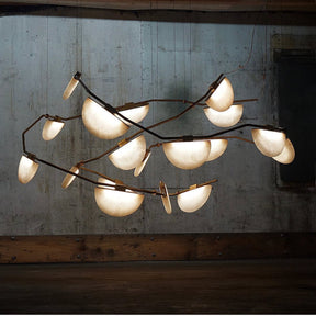 Merlin Selena Alabaster Chandelier, Luxury Modern Chandelier for Living Room