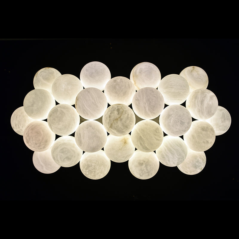Merlin Setlla 27-Alabaster Ball Chandelier, Luxury Model Lighting