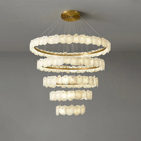 Merlin Tiered Circular Alabaster Chandelier