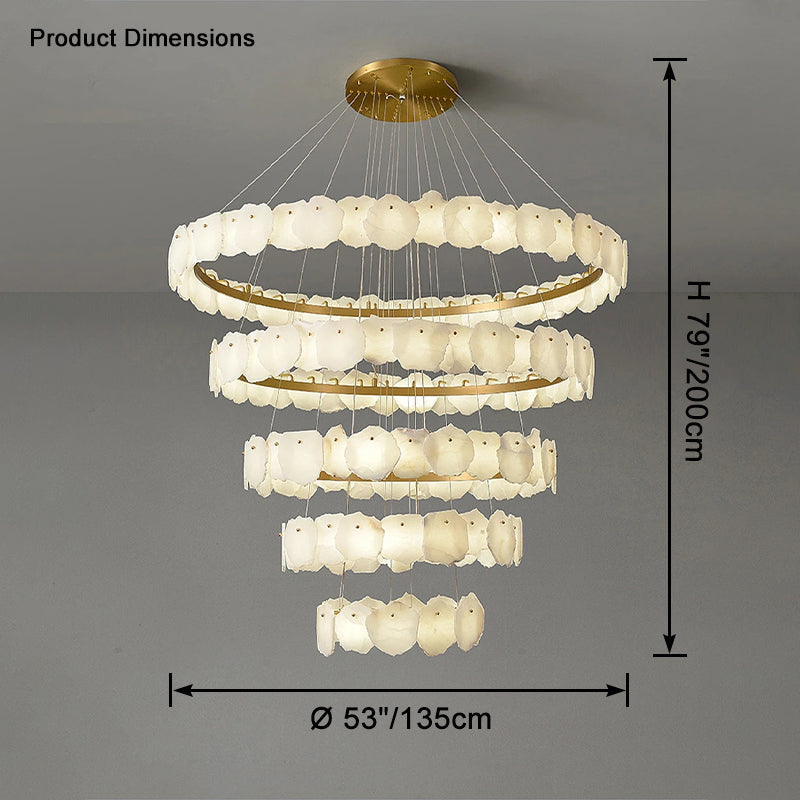 Merlin Tiered Circular Alabaster Chandelier