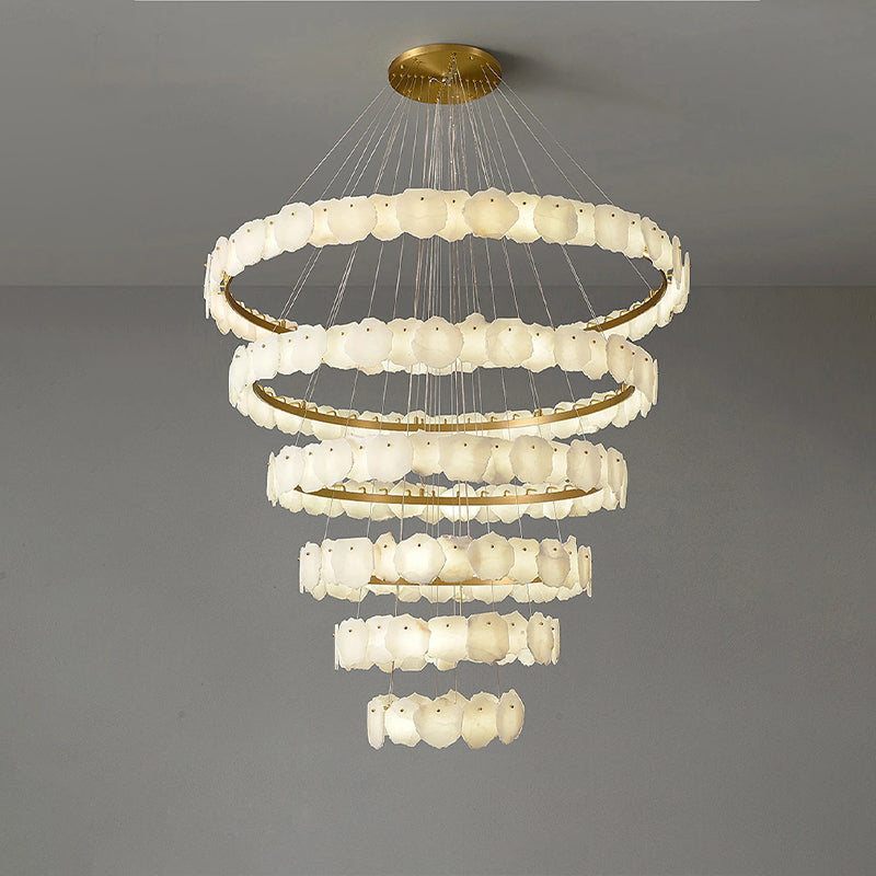 Merlin Tiered Circular Alabaster Chandelier