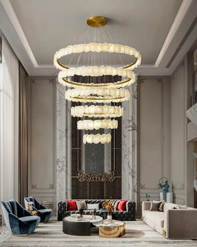 Merlin Tiered Circular Alabaster Chandelier