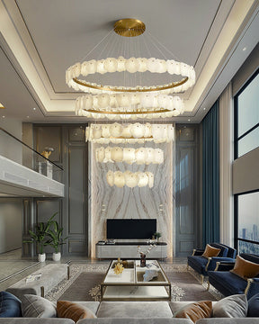 Merlin Tiered Circular Alabaster Chandelier