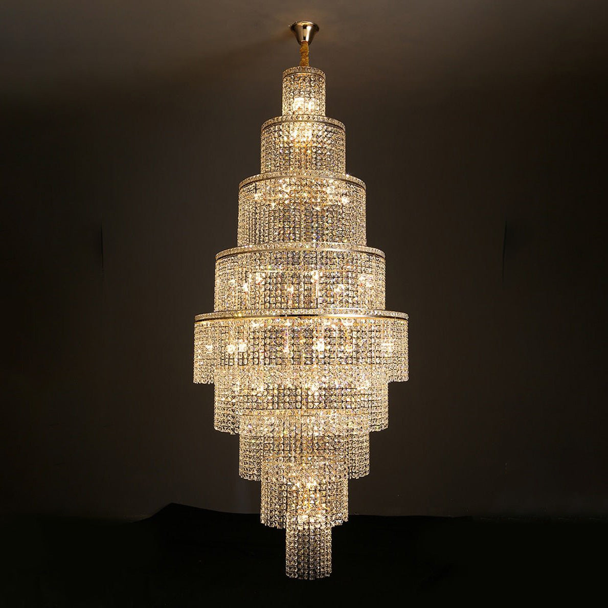 Merlin Tiered Crystal Foyer Chandelier