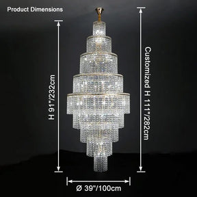 Merlin Tiered Crystal Foyer Chandelier