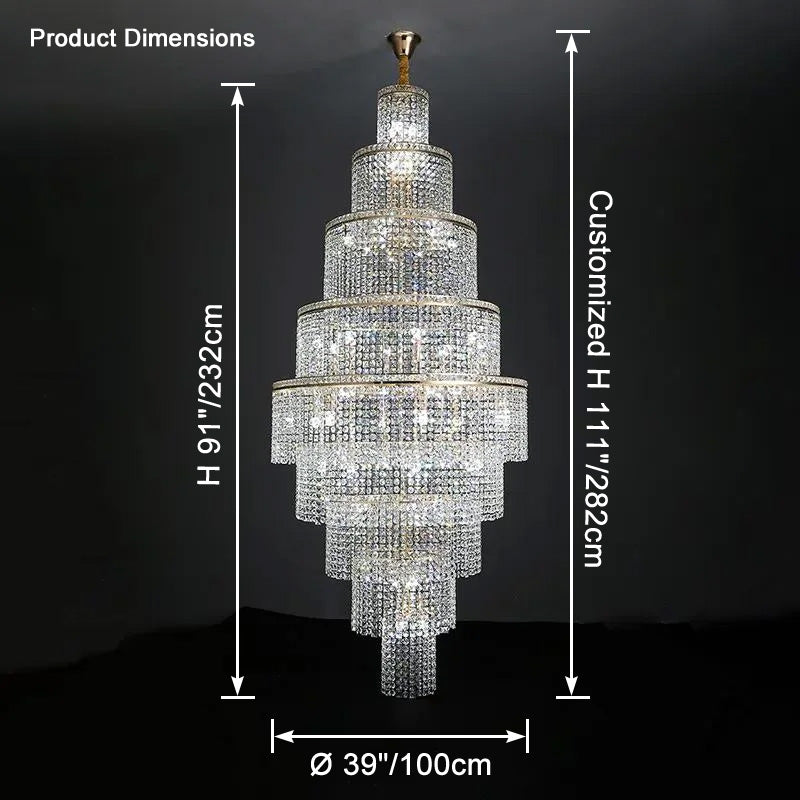 Merlin Tiered Crystal Foyer Chandelier