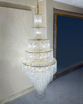 Merlin Tiered Crystal Foyer Chandelier