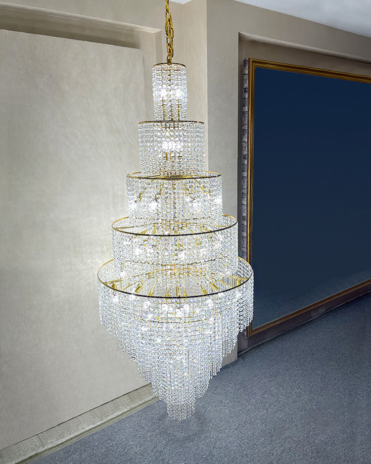 Merlin Tiered Crystal Foyer Chandelier