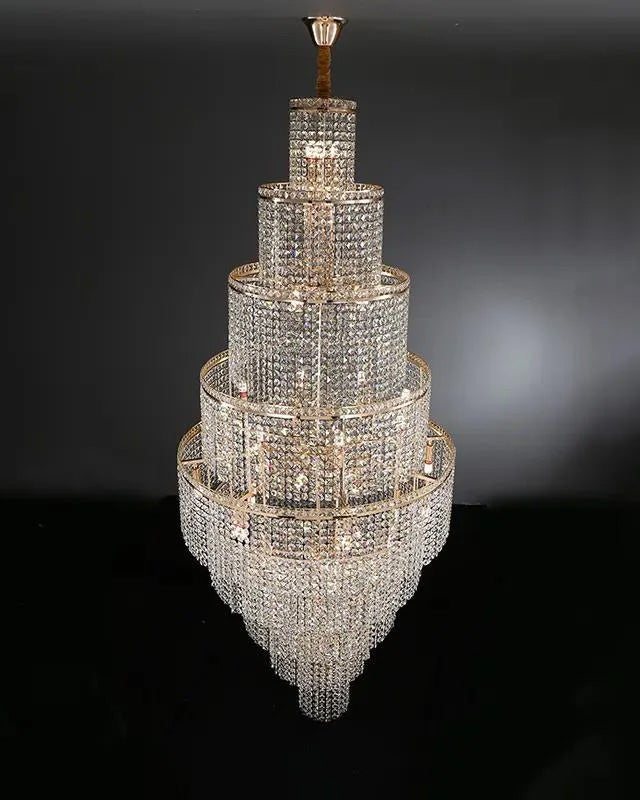 Merlin Tiered Crystal Foyer Chandelier