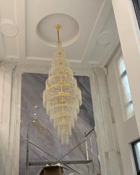 Merlin Tiered Crystal Foyer Chandelier