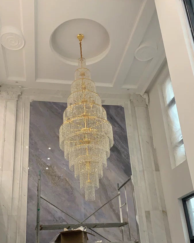 Merlin Tiered Crystal Foyer Chandelier