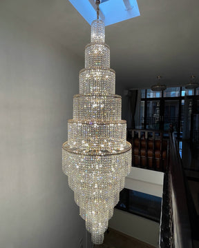 Merlin Tiered Crystal Foyer Chandelier