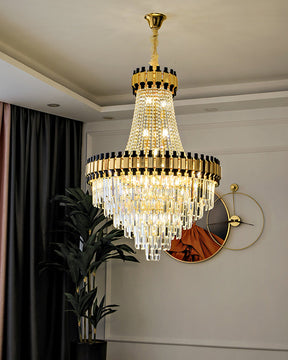Merlin Tiered Gold Crystal Chandelier