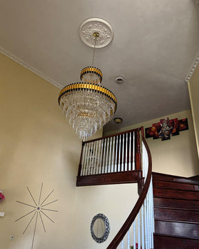 Merlin Tiered Gold Crystal Chandelier