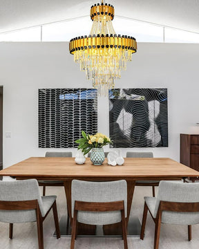 Merlin Tiered Gold Crystal Chandelier