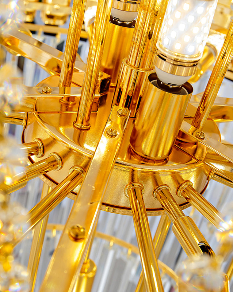 Merlin Tiered Gold Crystal Chandelier