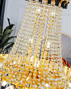 Merlin Tiered Gold Crystal Chandelier