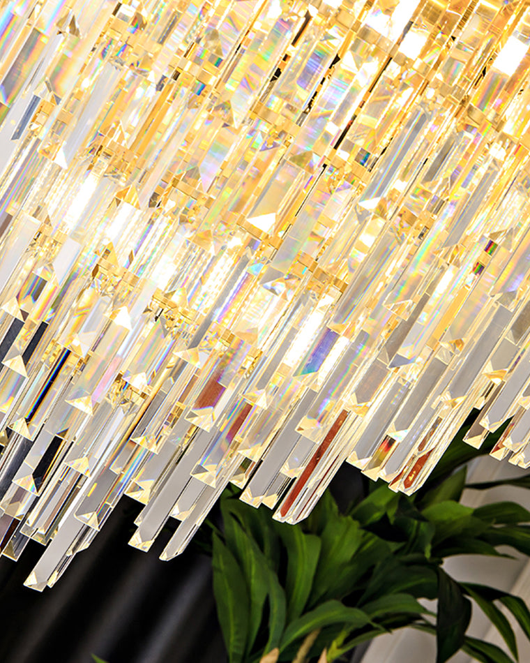 Merlin Tiered Gold Crystal Chandelier