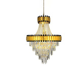 Merlin Tiered Gold Crystal Chandelier