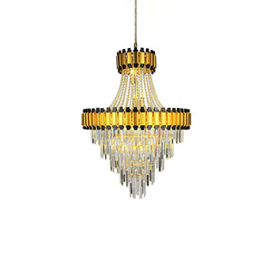 Merlin Tiered Gold Crystal Chandelier