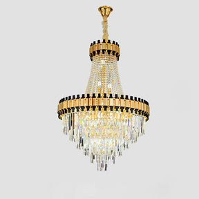 Merlin Tiered Gold Crystal Chandelier