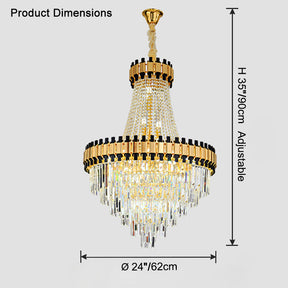 Merlin Tiered Gold Crystal Chandelier