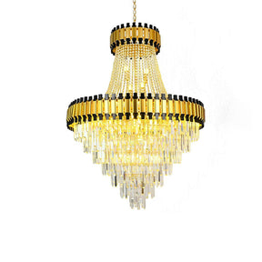 Merlin Tiered Gold Crystal Chandelier