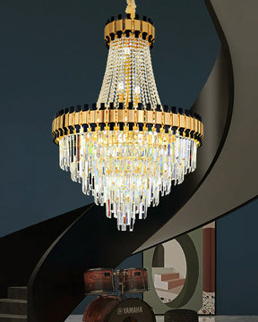 Merlin Tiered Gold Crystal Chandelier