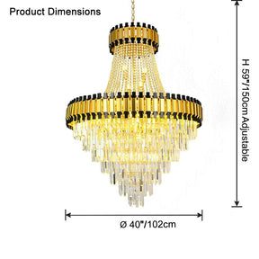 Merlin Tiered Gold Crystal Chandelier