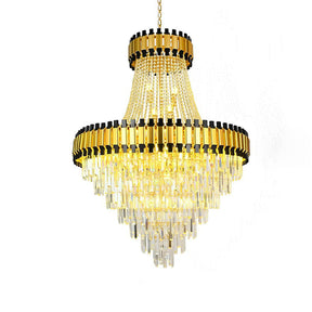 Merlin Tiered Gold Crystal Chandelier