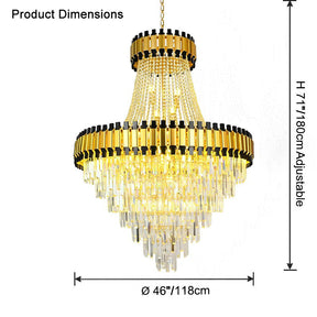 Merlin Tiered Gold Crystal Chandelier