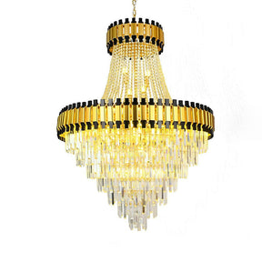 Merlin Tiered Gold Crystal Chandelier