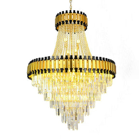 Merlin Tiered Gold Crystal Chandelier