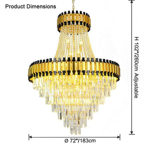 Merlin Tiered Gold Crystal Chandelier