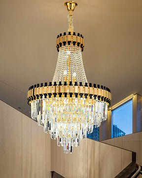 Merlin Tiered Gold Crystal Chandelier