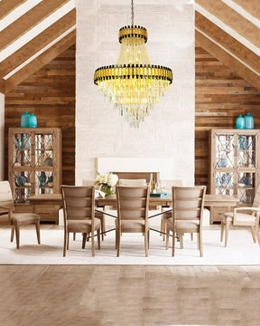Merlin Tiered Gold Crystal Chandelier