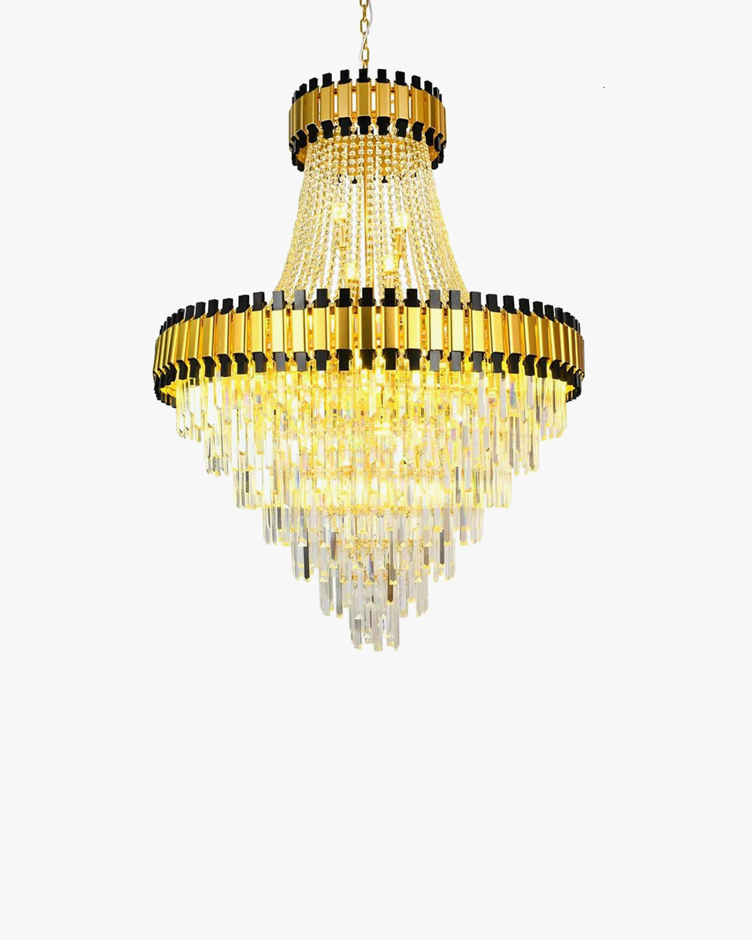 Merlin Tiered Gold Crystal Chandelier