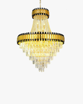 Merlin Tiered Gold Crystal Chandelier