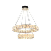 Merlin Tiered Round Crystal Alabaster Chandelier