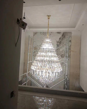 Merlin Tiered taper Crystal Foyer Chandelier