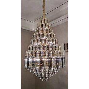 Merlin Tiered taper Crystal Foyer Chandelier
