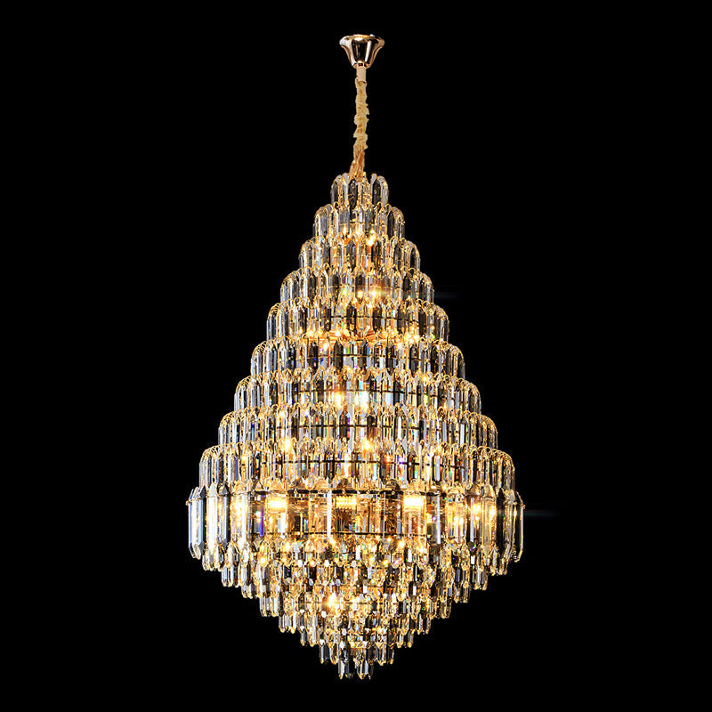 Merlin Tiered taper Crystal Foyer Chandelier