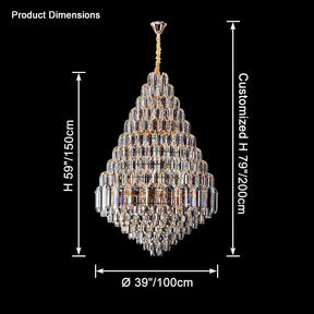 Merlin Tiered taper Crystal Foyer Chandelier